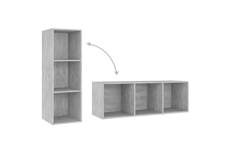 TV-bänk betonggrå 107x35x37 cm spånskiva - Grå - Möbler - Tv möbel & mediamöbel - TV bänk & mediabänk