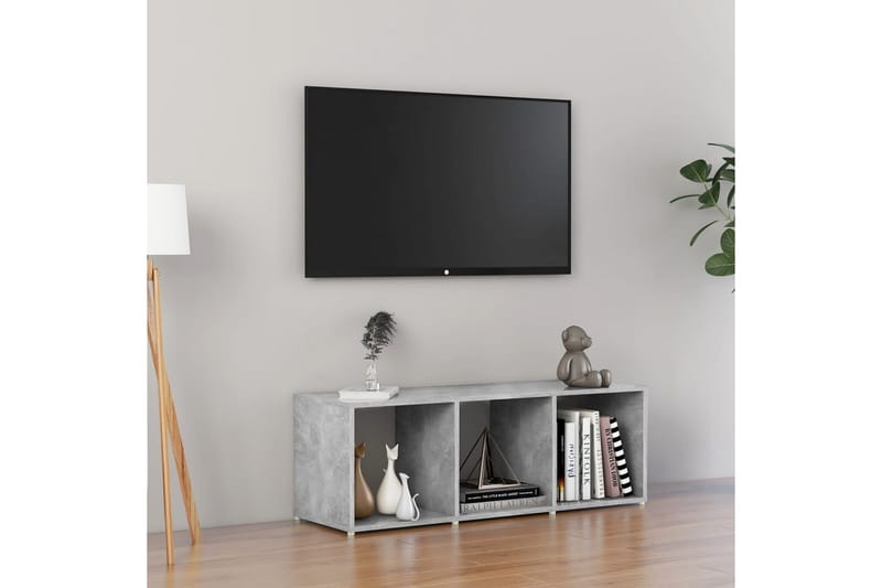 TV-bänk betonggrå 107x35x37 cm spånskiva - Grå - Möbler - Tv möbel & mediamöbel - TV bänk & mediabänk