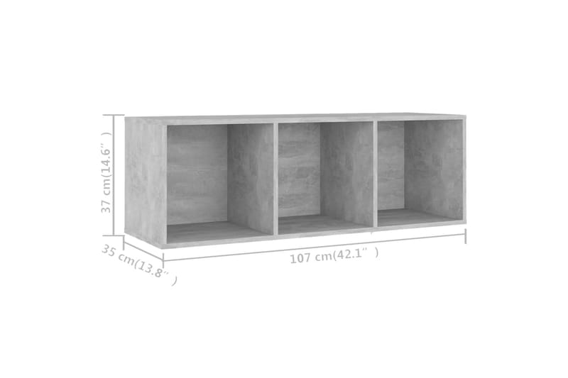 TV-bänk betonggrå 107x35x37 cm spånskiva - Grå - Möbler - Tv möbel & mediamöbel - TV bänk & mediabänk