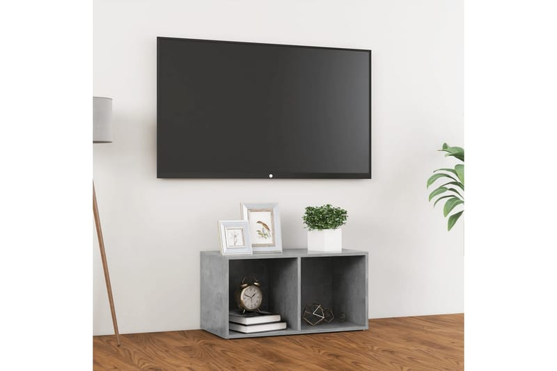 TV-bänk betonggrå 72x35x36,5 cm spånskiva - Grå - Möbler - Tv möbel & mediamöbel - TV bänk & mediabänk