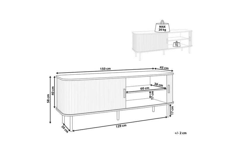 TV-bänk Bradley - Möbler - Tv möbel & mediamöbel - TV bänk & mediabänk