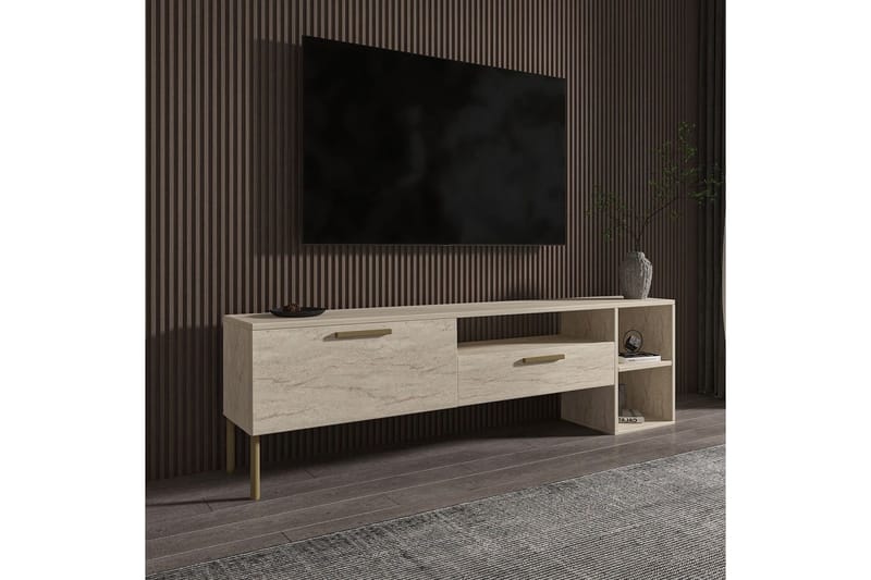 TV-bänk Chaclla Travertin - Beige - Möbler - Tv möbel & mediamöbel - TV bänk & mediabänk