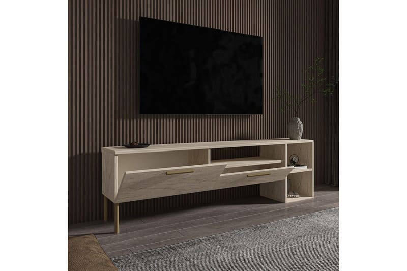 TV-bänk Chaclla Travertin - Beige - Möbler - Tv möbel & mediamöbel - TV bänk & mediabänk