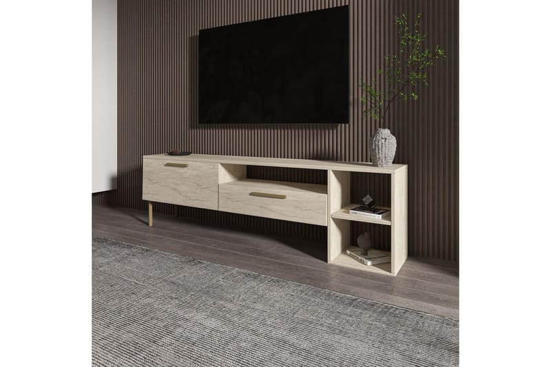 TV-bänk Chaclla Travertin - Beige - Möbler - Tv möbel & mediamöbel - TV bänk & mediabänk