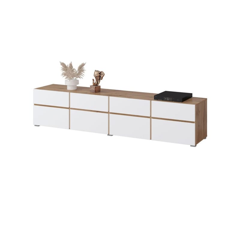 Tv-bänk Cross 4 dörrar med 4 lådor - Vit - Möbler - Tv möbel & mediamöbel - TV bänk & mediabänk