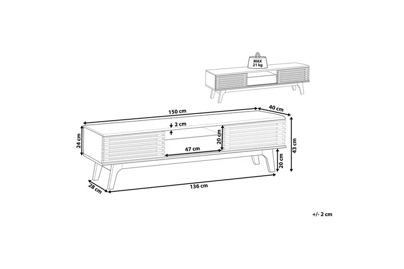 TV-bänk Detroit Ii - Möbler - Tv möbel & mediamöbel - TV bänk & mediabänk