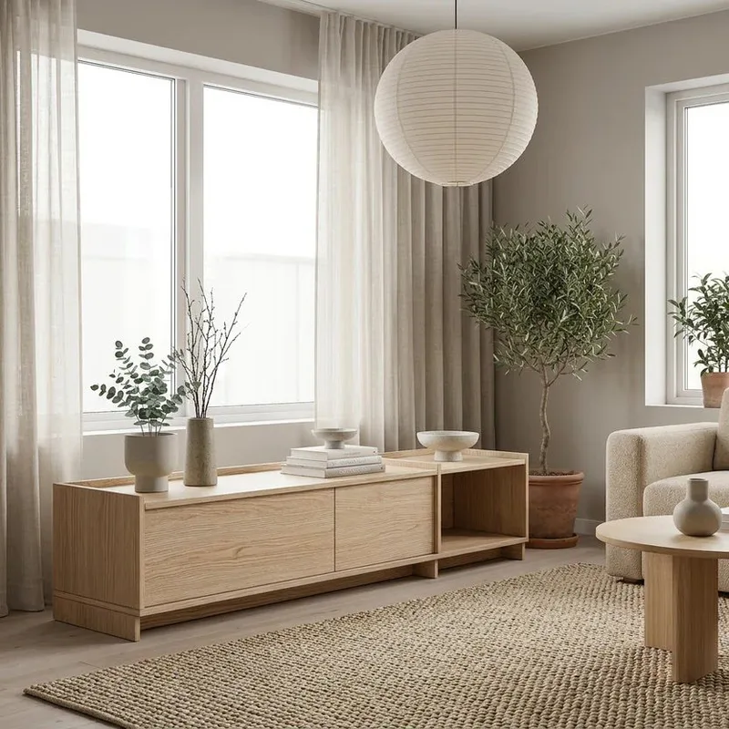 TV-bänk Deyloris 180 cm - ljust naturträ - Möbler - Tv möbel & mediamöbel - TV bänk & mediabänk