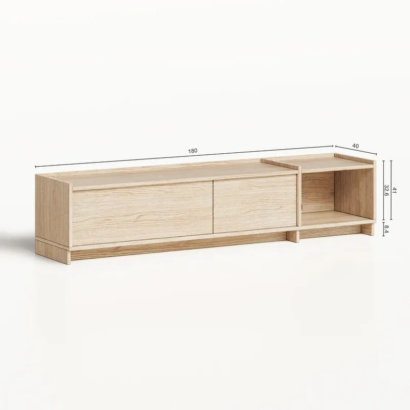 TV-bänk Deyloris 180 cm - ljust naturträ - Möbler - Tv möbel & mediamöbel - TV bänk & mediabänk
