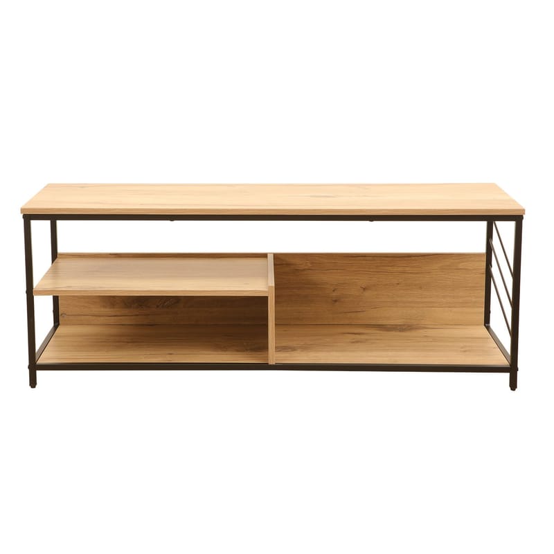 TV-bänk Dimitra 120x40x45 cm - ljust rustikt trä/svart - Möbler - Tv möbel & mediamöbel - TV bänk & mediabänk