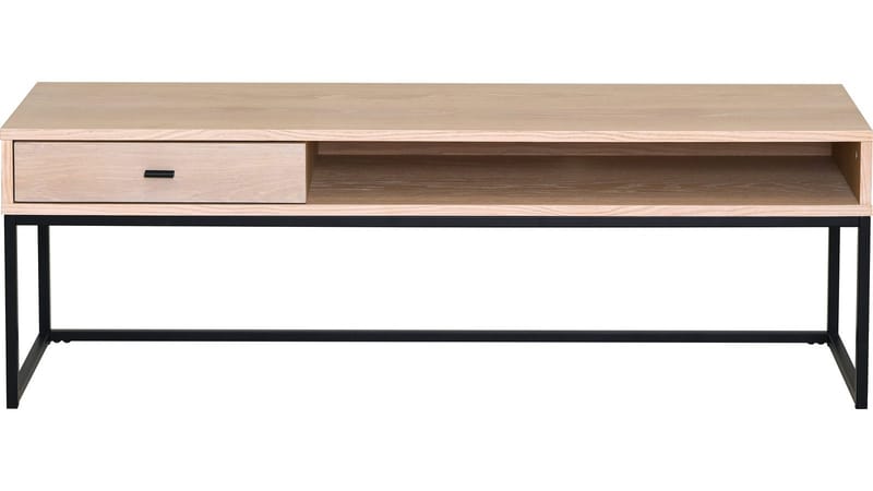 TV-bänk Eiknor 120 cm - Vitpigmenterad ek / brunlackad ekfaner - Möbler - Tv möbel & mediamöbel - TV bänk & mediabänk
