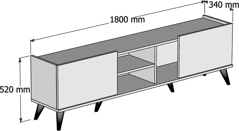 TV-bänk Elegant 180 cm - Valnöt/svart - Möbler - Tv möbel & mediamöbel - TV bänk & mediabänk