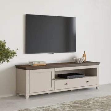 Tv-bänk Evora 1 dörr 1 låda - Ljus Beige - Möbler - Tv möbel & mediamöbel - TV bänk & mediabänk
