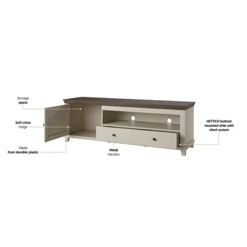 Tv-bänk Evora 1 dörr 1 låda - Ljus Beige - Möbler - Tv möbel & mediamöbel - TV bänk & mediabänk