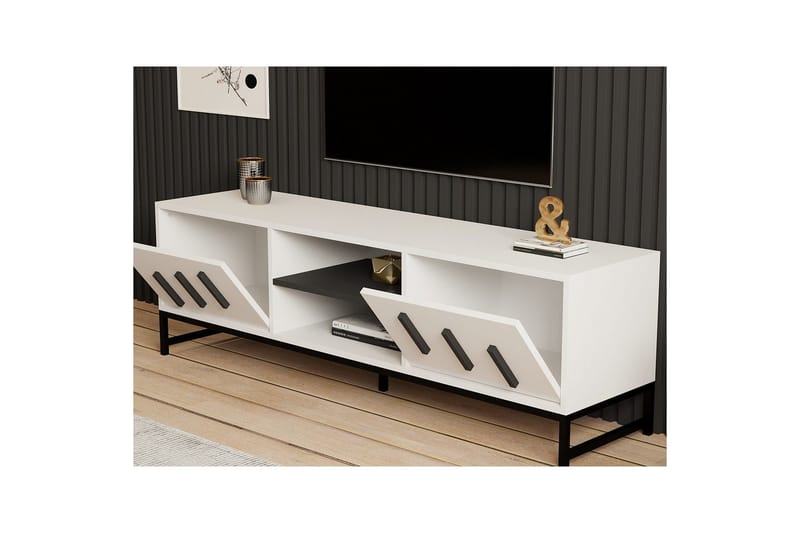 TV-bänk Form Vit - Vit - Möbler - Tv möbel & mediamöbel - TV bänk & mediabänk
