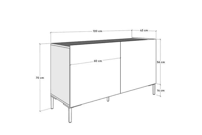 TV-bänk Galnor Almasi / Vit - Almasi / Vit - Möbler - Tv möbel & mediamöbel - TV bänk & mediabänk