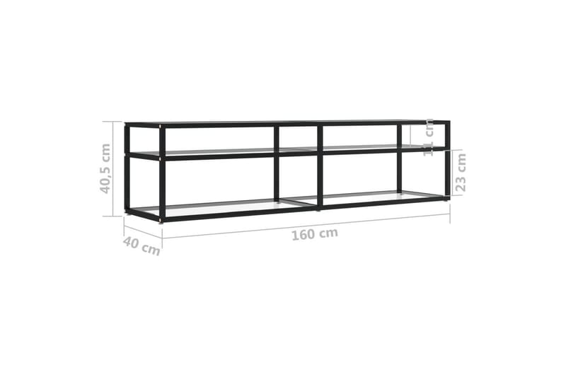 TV-bänk genomskinlig 160x40x40,5 cm härdat glas - Transparent - Möbler - Tv möbel & mediamöbel - TV bänk & mediabänk