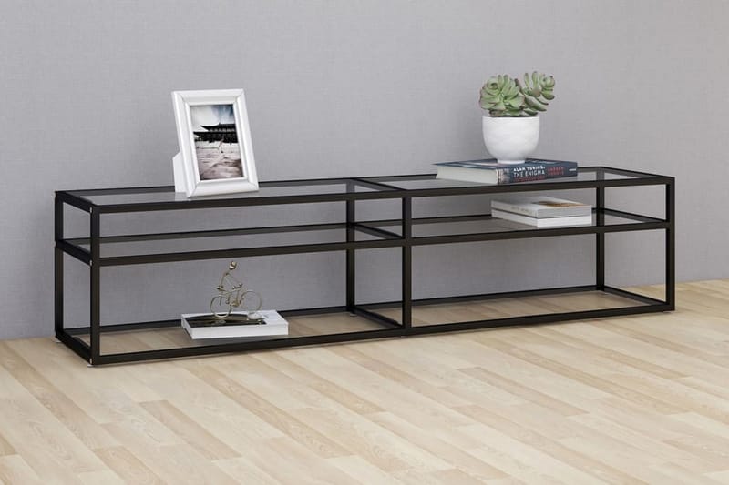 TV-bänk genomskinlig 180x40x40,5 cm härdat glas - Transparent - Möbler - Tv möbel & mediamöbel - TV bänk & mediabänk