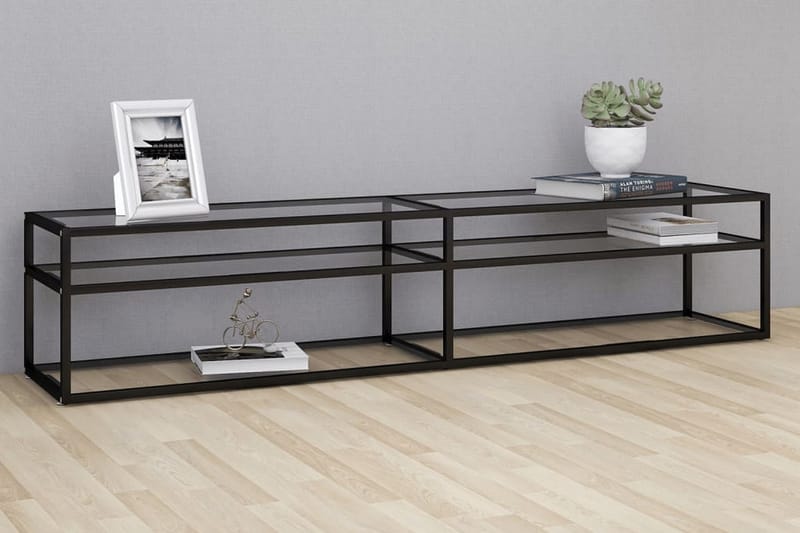 TV-bänk genomskinlig 200x40x40,5 cm härdat glas - Transparent - Möbler - Tv möbel & mediamöbel - TV bänk & mediabänk