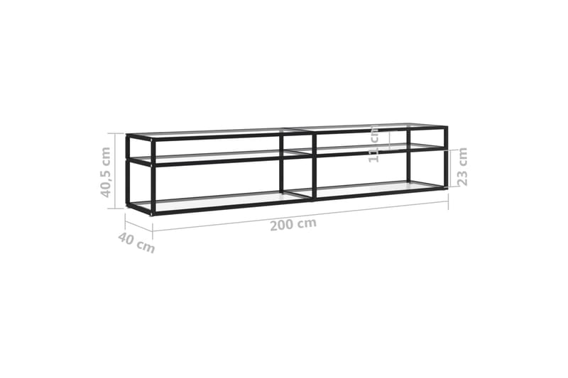 TV-bänk genomskinlig 200x40x40,5 cm härdat glas - Transparent - Möbler - Tv möbel & mediamöbel - TV bänk & mediabänk