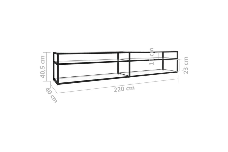 TV-bänk genomskinlig 220x40x40,5 cm härdat glas - Transparent - Möbler - Tv möbel & mediamöbel - TV bänk & mediabänk