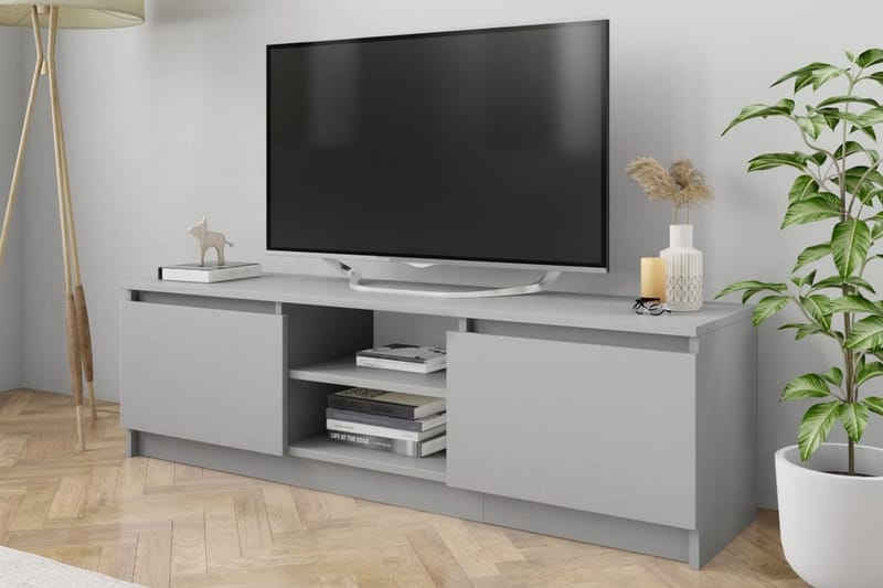 TV-bänk grå 120x30x35,5 cm spånskiva - Grå - TV bänk & mediabänk