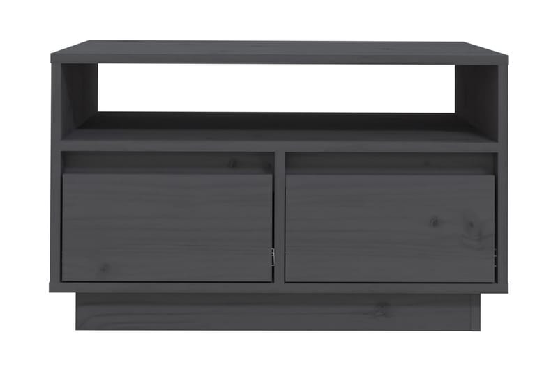 Tv-bänk grå 60x35x37 cm massiv furu - Grå - Möbler - Tv möbel & mediamöbel - TV bänk & mediabänk