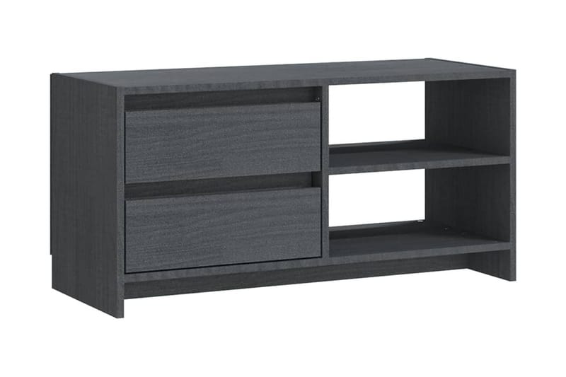 TV-bänk grå 80x31x39 cm massiv furu - Grå - Möbler - Tv möbel & mediamöbel - TV bänk & mediabänk
