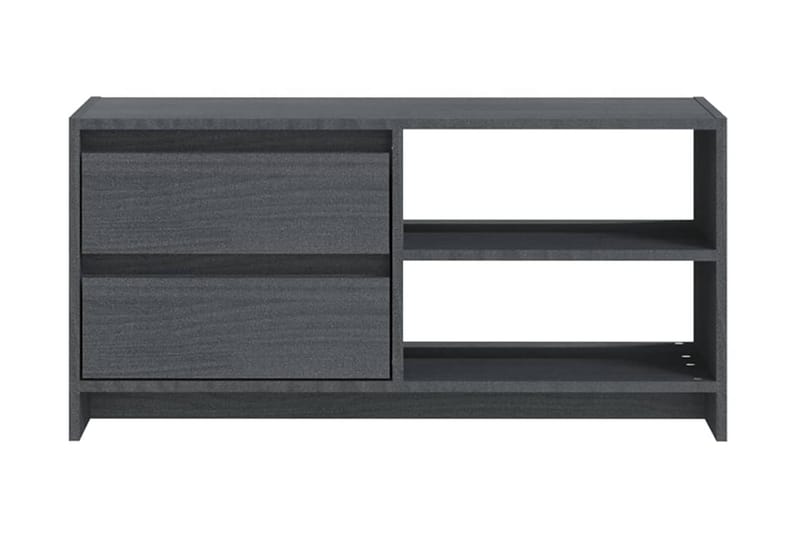 TV-bänk grå 80x31x39 cm massiv furu - Grå - Möbler - Tv möbel & mediamöbel - TV bänk & mediabänk