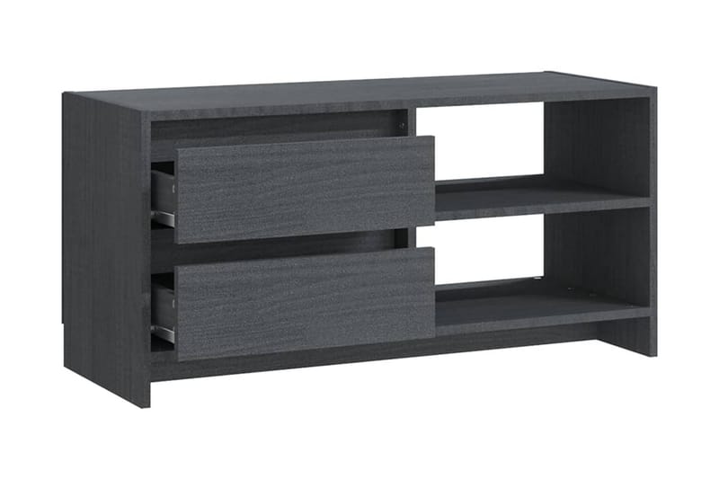 TV-bänk grå 80x31x39 cm massiv furu - Grå - Möbler - Tv möbel & mediamöbel - TV bänk & mediabänk