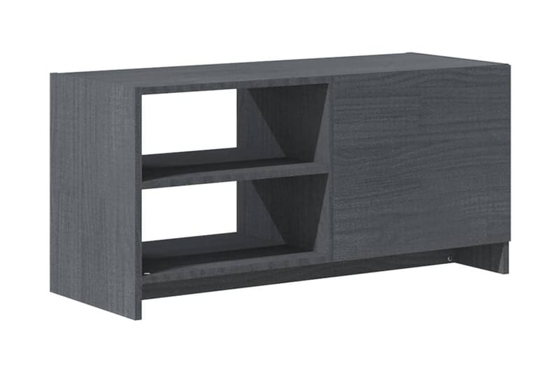 TV-bänk grå 80x31x39 cm massiv furu - Grå - Möbler - Tv möbel & mediamöbel - TV bänk & mediabänk