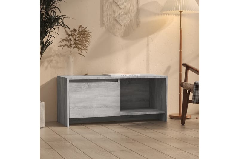 TV-bänk grå sonoma 90x35x40 cm spånskiva - Grå - Möbler - Tv möbel & mediamöbel - TV bänk & mediabänk