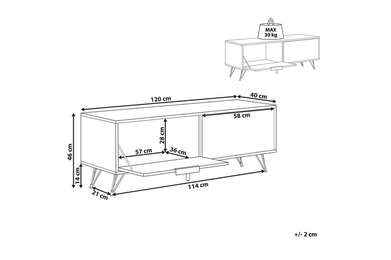 TV-bänk Halston Ljus trä, svart - Ljus trä, svart - Möbler - Tv möbel & mediamöbel - TV bänk & mediabänk