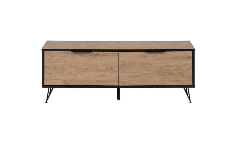 TV-bänk Halston Ljus trä, svart - Ljus trä, svart - Möbler - Tv möbel & mediamöbel - TV bänk & mediabänk