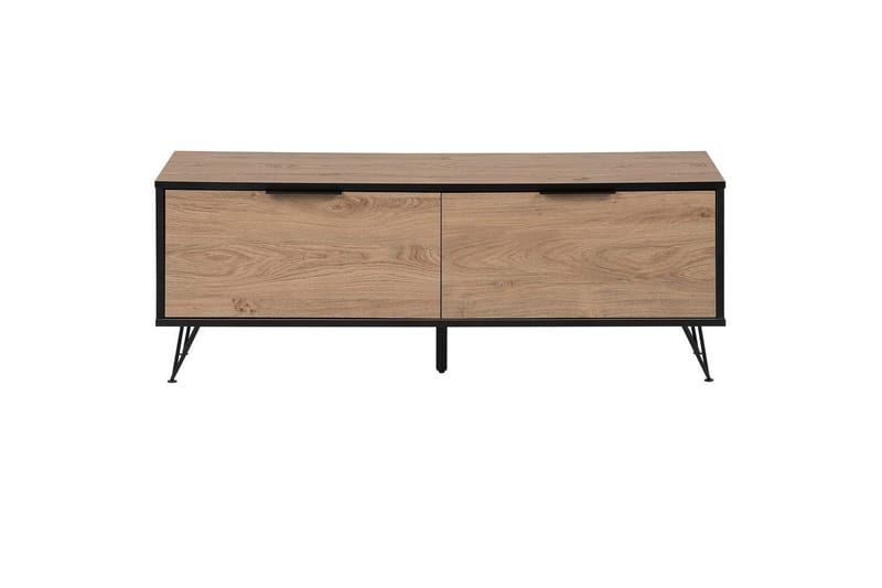 TV-bänk Halston Ljus trä, svart - Ljus trä, svart - Möbler - Tv möbel & mediamöbel - TV bänk & mediabänk