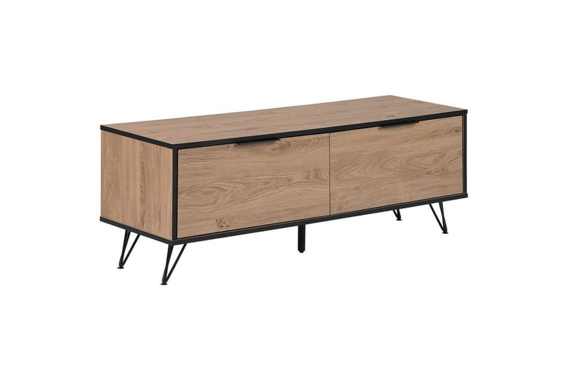 TV-bänk Halston Ljus trä, svart - Ljus trä, svart - Möbler - Tv möbel & mediamöbel - TV bänk & mediabänk