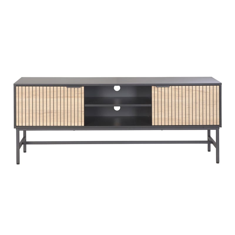 TV-bänk Helve 150x40x60 cm Melamin - svart / ljust trä - Möbler - Tv möbel & mediamöbel - TV bänk & mediabänk