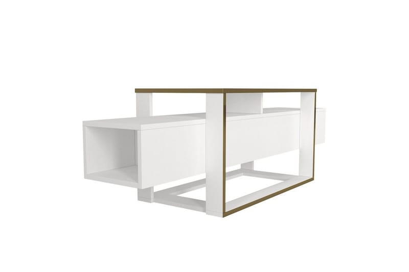 TV-bänk Herb Vit / Rany - Guld/Vit - Möbler - Tv möbel & mediamöbel - TV bänk & mediabänk