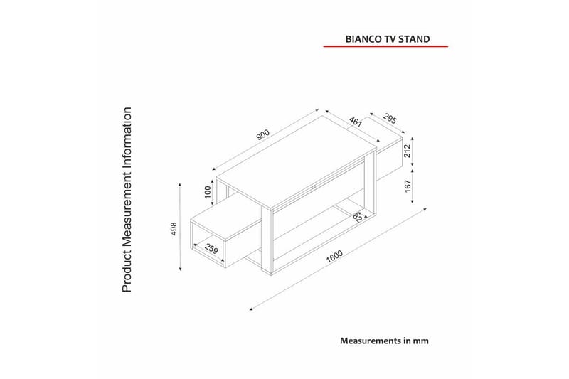 TV-bänk Herb Vit / Rany - Guld/Vit - Möbler - Tv möbel & mediamöbel - TV bänk & mediabänk