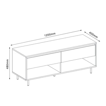 TV-bänk Herta 120x40x48 cm - vit/ljus trä - Möbler - Tv möbel & mediamöbel - TV bänk & mediabänk