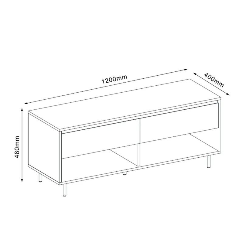 TV-bänk Herta 120x40x48 cm - vit/ljus trä - Möbler - Tv möbel & mediamöbel - TV bänk & mediabänk