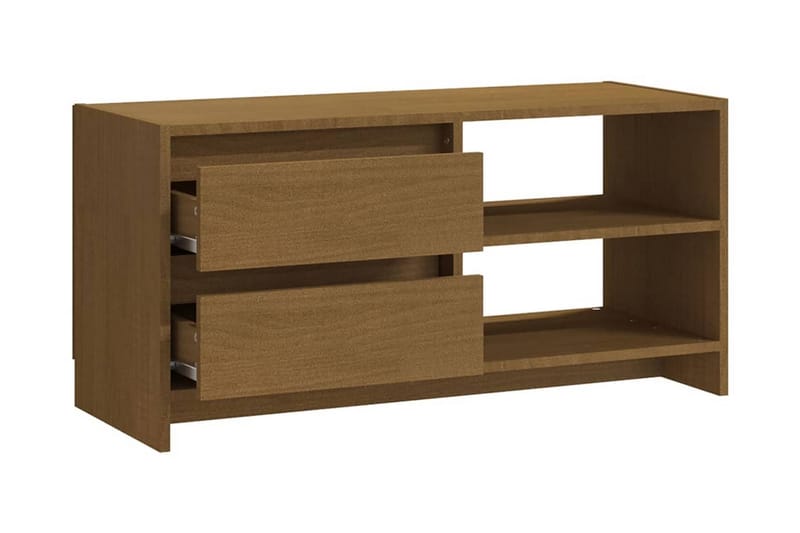 TV-bänk honungsbrun 80x31x39 cm massiv furu - Brun - Möbler - Tv möbel & mediamöbel - TV bänk & mediabänk