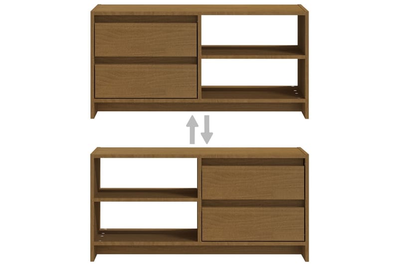 TV-bänk honungsbrun 80x31x39 cm massiv furu - Brun - Möbler - Tv möbel & mediamöbel - TV bänk & mediabänk