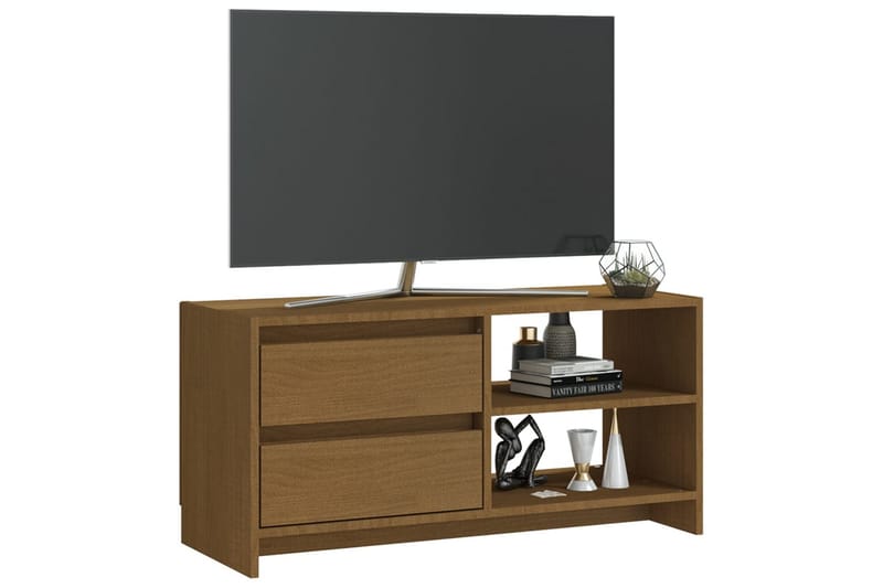 TV-bänk honungsbrun 80x31x39 cm massiv furu - Brun - Möbler - Tv möbel & mediamöbel - TV bänk & mediabänk