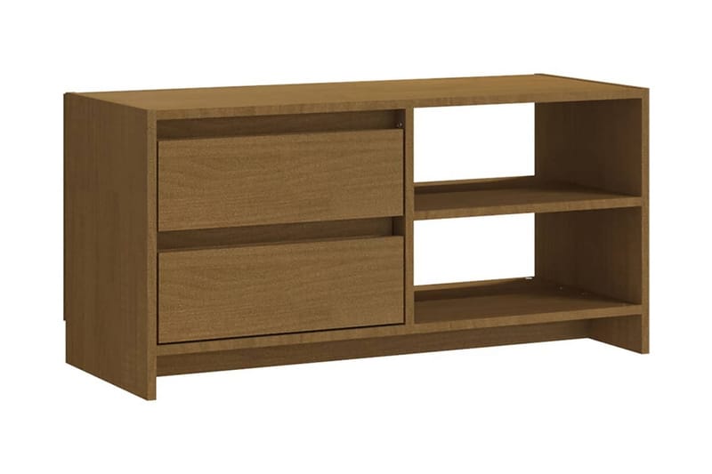 TV-bänk honungsbrun 80x31x39 cm massiv furu - Brun - Möbler - Tv möbel & mediamöbel - TV bänk & mediabänk