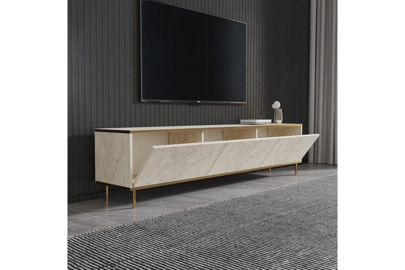 TV-bänk Imaj Travertin / Rany - Guld/Taupe - Möbler - Tv möbel & mediamöbel - TV bänk & mediabänk