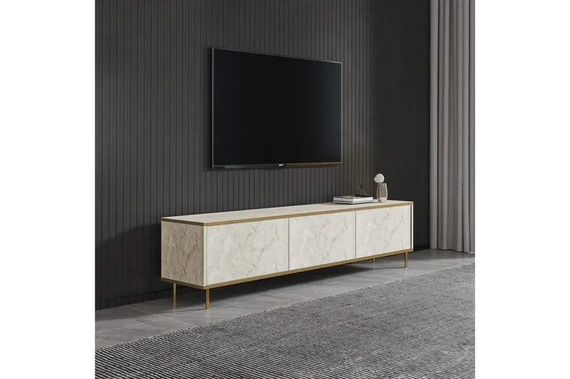 TV-bänk Imaj Travertin / Rany - Guld/Taupe - Möbler - Tv möbel & mediamöbel - TV bänk & mediabänk