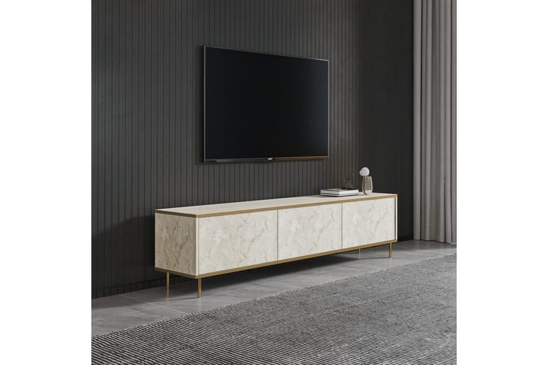 TV-bänk Imaj Travertin / Rany - Guld/Taupe - Möbler - Tv möbel & mediamöbel - TV bänk & mediabänk
