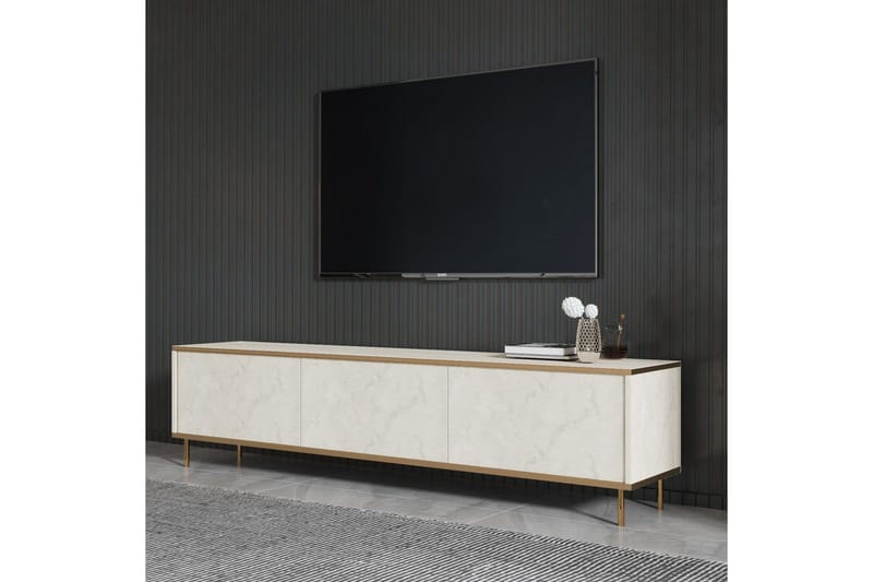 TV-bänk Imaj Travertin / Rany - Guld/Taupe - Möbler - Tv möbel & mediamöbel - TV bänk & mediabänk