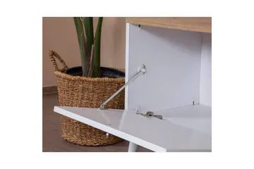 TV-bänk Jatinder Vit / Ek - Natur/Vit - Möbler - Tv möbel & mediamöbel - TV bänk & mediabänk