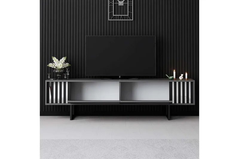 TV-bänk Jeval Antracit / Svart - Antracit / Svart - Möbler - Tv möbel & mediamöbel - TV bänk & mediabänk